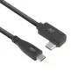 ACT USB 3.0 10Gbps 60W USB Type-C (tiesus) į USB Type-C (kairė/dešinė lenktas) laidas, 0,5 m
