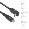 ACT USB 3.0 10Gbps 60W USB Type-C (tiesus) į USB Type-C (kampuotas aukštyn/žemyn) laidas, 2 m