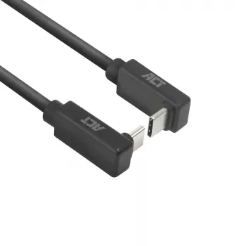 ACT USB 3.0 10Gbps 60W USB Type-C (kampinis aukštyn/žemyn) į USB Type-C (kampinis aukštyn/žemyn) laidas, 0,5 m