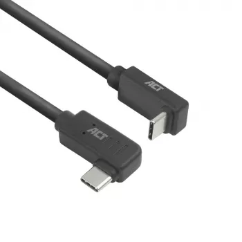 ACT USB 3.0 10Gbps 60W USB Type-C (kairė/dešinė lenktas) į USB Type-C (aukštyn/žemyn lenktas) laidas, 1 metras