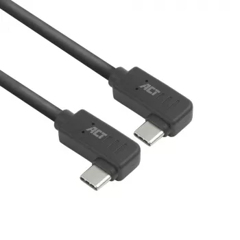 ACT USB 3.0 10Gbps 60W USB Type-C (kairė/dešinė lenktas) į USB Type-C (kairė/dešinė lenktas) laidas, 0,5 m