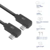 ACT USB 3.0 10Gbps 60W USB Type-C (kairė/dešinė lenktas) į USB Type-C (kairė/dešinė lenktas) laidas, 1 m
