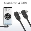 ACT USB 3.0 10Gbps 60W USB Type-C® (kairysis/dešinysis kampinis) į USB Type-C® (kairysis/dešinysis kampinis) laidas, 2 metrai