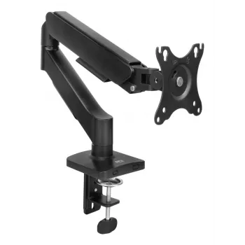 Monitoriaus ranka ACT 35 colių ekranams, dujinė spyruoklė, vienas monitorius, spaustuvas/įvorė, iki 9 kg, VESA 75x75–100x100, pakreipimas ±45°, juoda