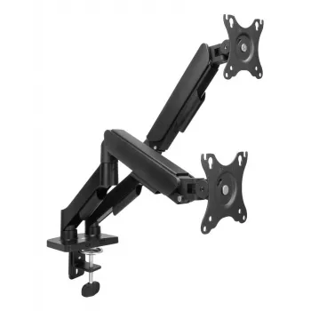 ACT monitorių laikiklis 35 colių, dujinis spyruoklinis, 2 monitoriams, Essentials, Clamp/Grommet, 18 kg, 43,2 cm (17 col.), 88,9 cm (35 col.), 100 x 100 mm, Juodas