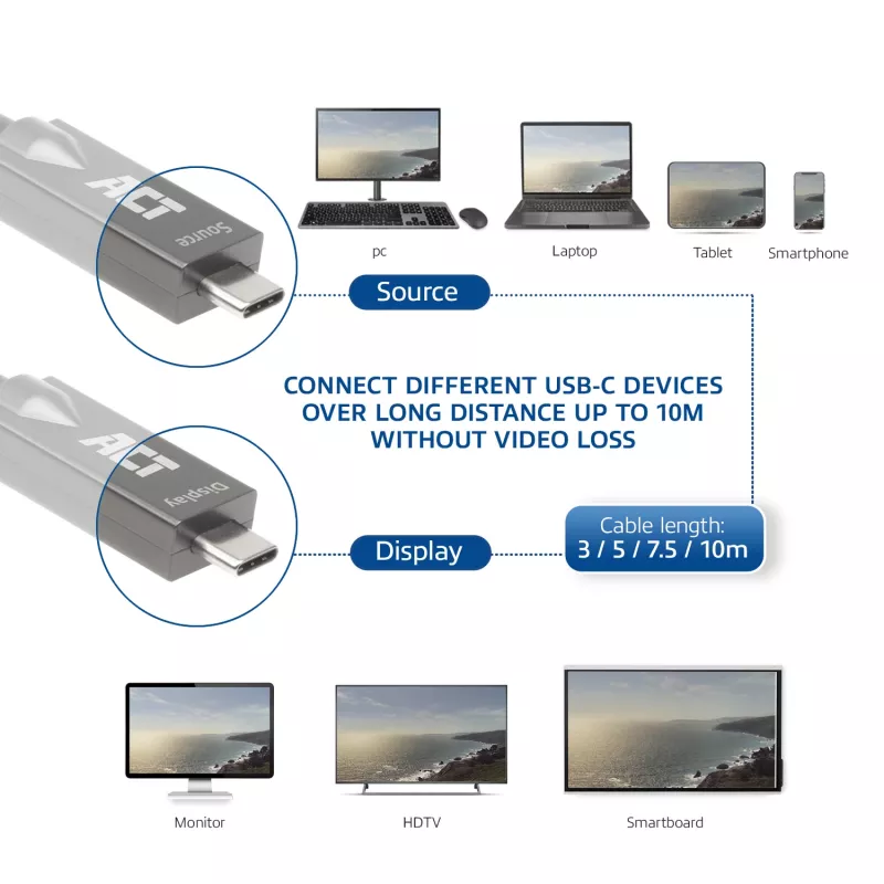 ACT USB-C 3.2 Gen2 aktyvus optinis laidas (AOC) 3 m