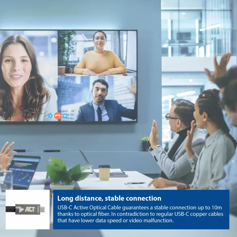 ACT USB-C 3.2 Gen2 aktyvus optinis laidas (AOC) 3 m