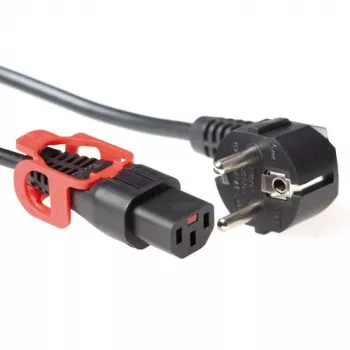 ACT maitinimo laidas CEE 7/7 kampinis kištukas - C13 IEC Lock+ juodas 2 m, EL332S
