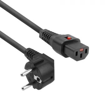 ACT maitinimo laidas CEE 7/7 kampinis kištukas - C13 IEC Lock juodas 5 m, EL269S