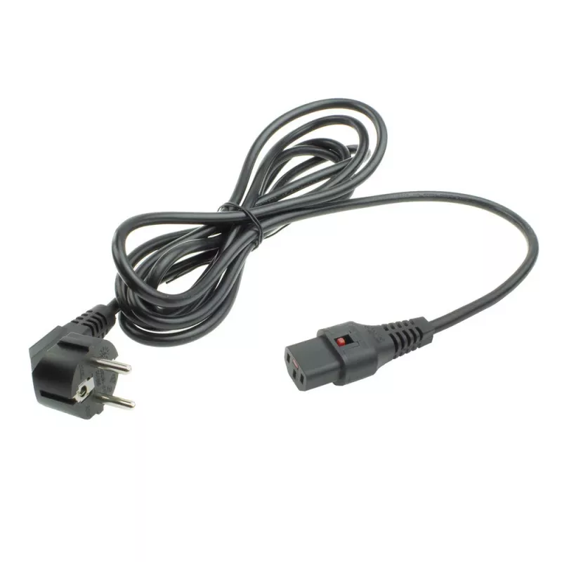 ACT maitinimo laidas CEE 7/7 kampinis kištukas - C13 IEC Lock juodas 5 m, EL269S