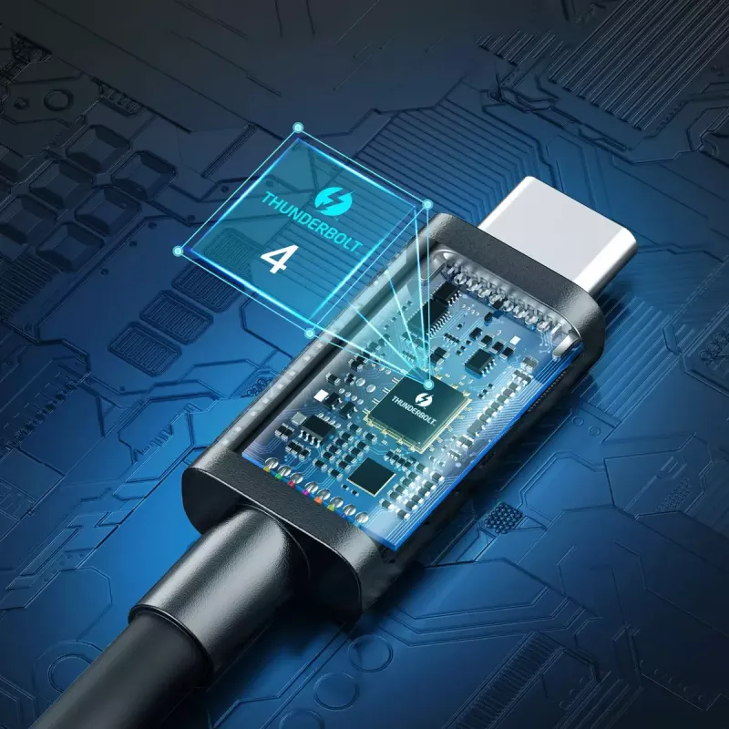 USB-C į USB-C Thunderbolt 4 kabelis CHOETECH A3010 — 40 Gbps, 100 W įkrovimas, 0,8 m, juodas