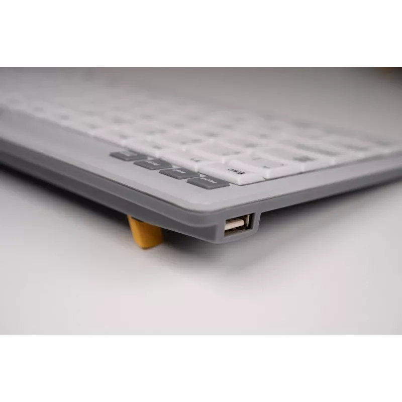BakkerElkhuizen UltraBoard 950 V2 US Qwerty, laidinė, USB, žirkliniai jungikliai, QWERTY, tamsiai pilka, šviesiai pilka