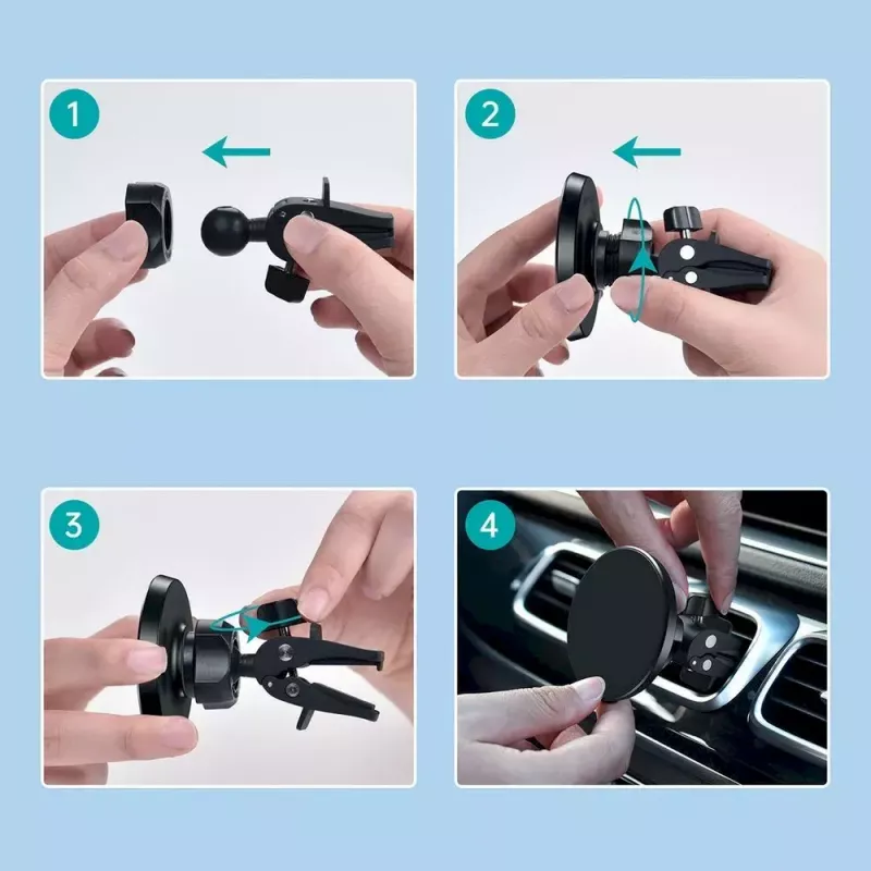 Magnetinis telefono laikiklis automobiliui CHOETECH, skirtas iPhone 12, tvirtinamas prie ventiliacijos grotelių, kompaktiškas