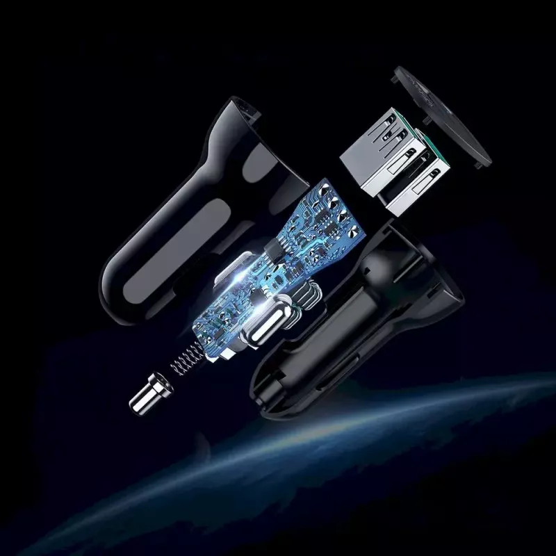Maitinimo įkroviklis CHOETECH C0051 dvigubas USB-A 36W QC3.0, juodas