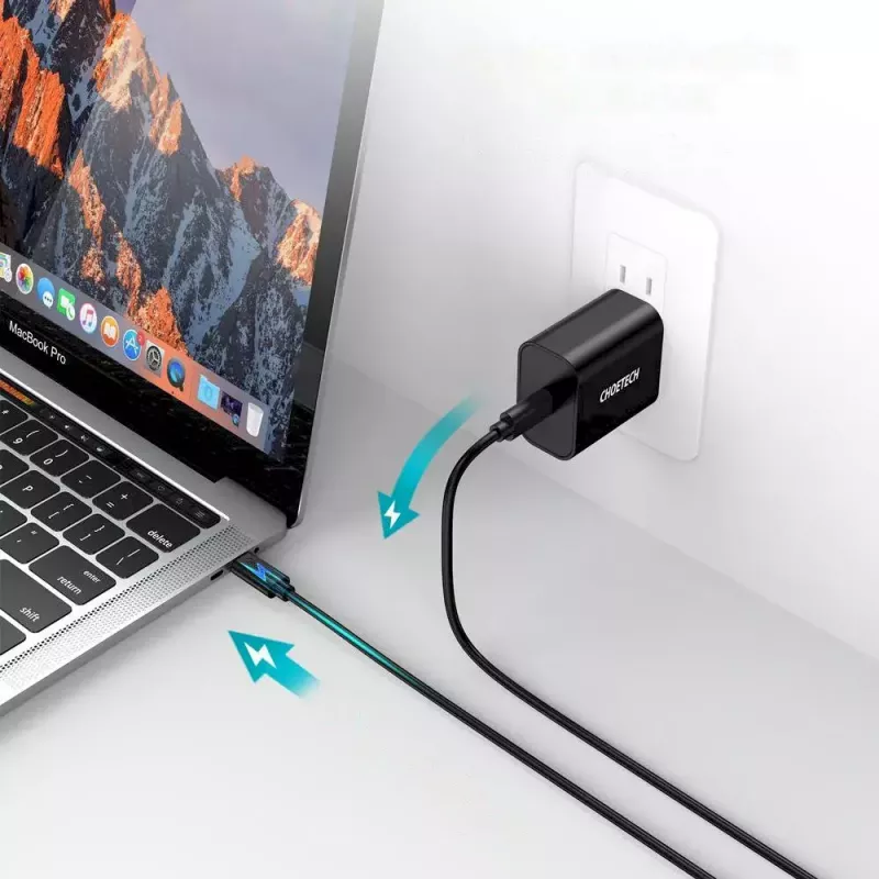 USB Type-C į Type-C laidas CHOETECH CC0004-V2, 3 m, PD 20W, juodas