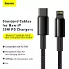 Kabelis Baseus Tungsten Gold 1 m juodas Lightning į USB C