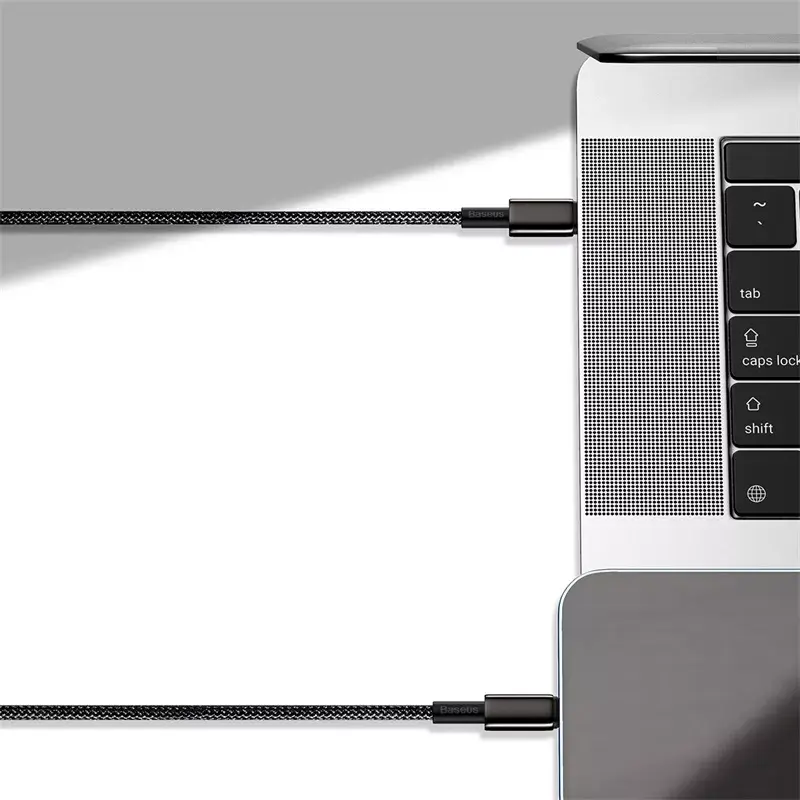 Kabelis Baseus Tungsten Gold 1 m juodas Lightning į USB C