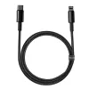 Kabelis Baseus Tungsten Gold 1 m juodas Lightning į USB C