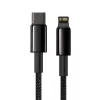 Kabelis Baseus Tungsten Gold 1 m juodas Lightning į USB C
