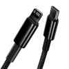 Kabelis Baseus Tungsten Gold 1 m juodas Lightning į USB C