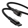 Kabelis Baseus Tungsten Gold 1 m juodas Lightning į USB C