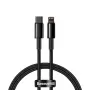 Kabelis Baseus Tungsten Gold 1 m juodas Lightning į USB C