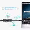 USB-C į RJ-45 eterneto adapteris su 3x USB-A CHOETECH HUB-U02BK