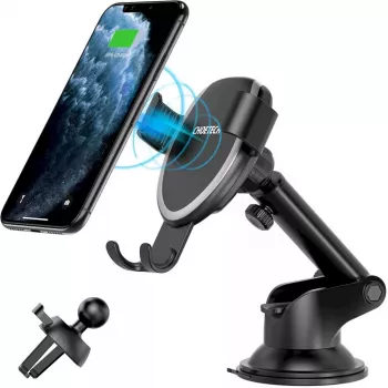 Automobilinis telefono laikiklis CHOETECH T536-S su 10W belaidžiu krovimu, tvirtinimui ant prietaisų skydelio / stiklo