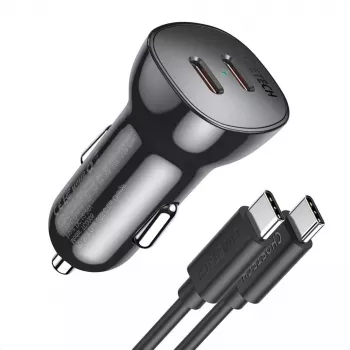 Automobilinis įkroviklis Choetech TC0008 Juodas su dviem USB-C prievadais, 40 W