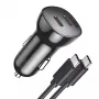 Automobilinis įkroviklis Choetech TC0008 Juodas su dviem USB-C prievadais, 40 W