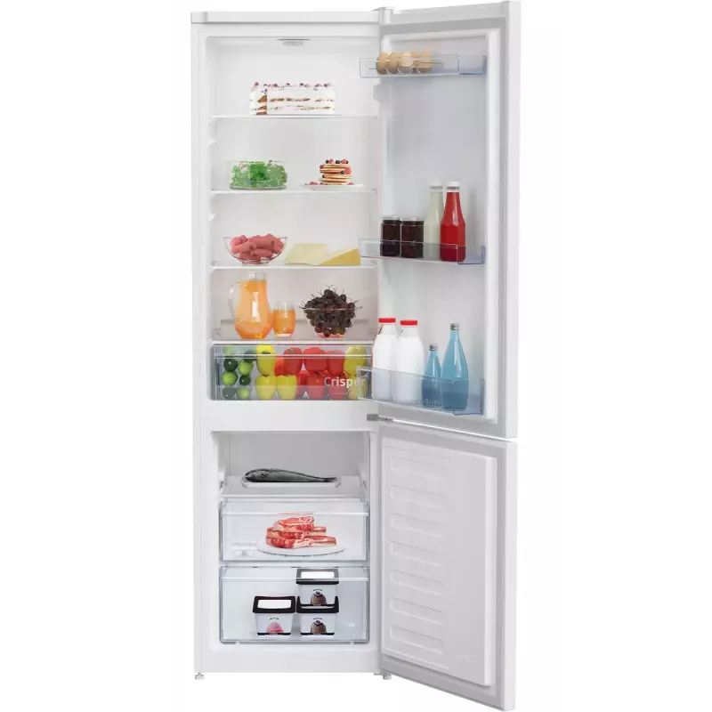 Laisvai pastatomas šaldytuvas BEKO RCSA300K40WN, 291 l (204 l šaldytuvas, 87 l šaldiklis), E klasė, reversinės durelės, LED, 181,3 cm, baltas