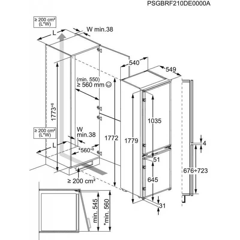 Įmontuojamas šaldytuvas su šaldikliu Electrolux LND5FE18S 269 L