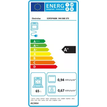 Elektrinė orkaitė Electrolux 600 SurroundCook EOFDP46BK 65 L įmontuojama juoda