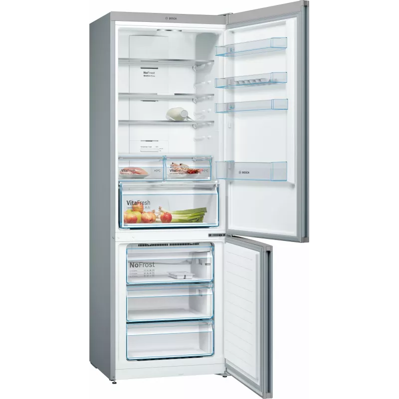 Bosch Serie 4 KGN49XLEA šaldytuvas-šaldiklis, laisvai pastatomas, 438 L, nerūdijantis plienas