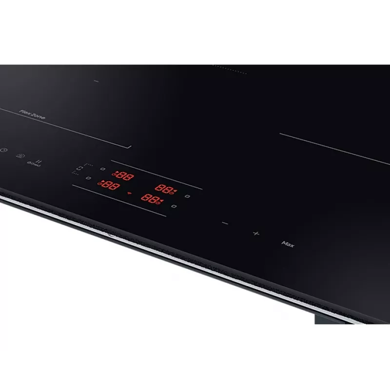 Įmontuojama Samsung NZ8500BM juoda zoninė indukcinė kaitlentė, 4 zonos, liečiamas valdymas, priekiniai valdikliai, 590×520×48 mm