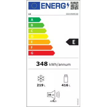 Šaldytuvas su šaldikliu LG InstaView™ ThinQ™ GSXV90MCAE 635 L