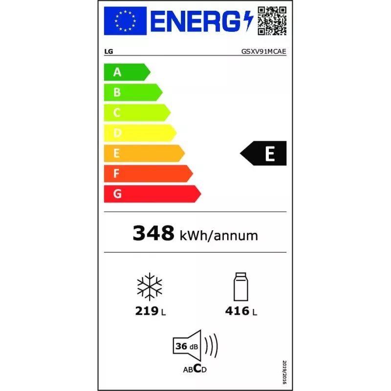 LG InstaView ThinQ GSXV91MCAE Amerikietiškas šaldytuvas su šaldikliu 635 L