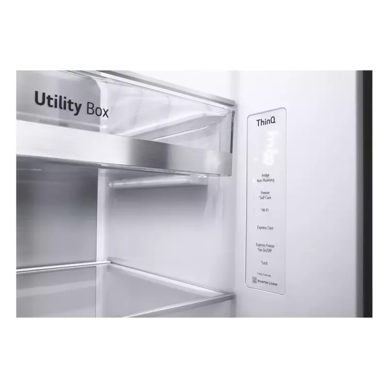 LG InstaView ThinQ GSXV91MCAE Amerikietiškas šaldytuvas su šaldikliu 635 L