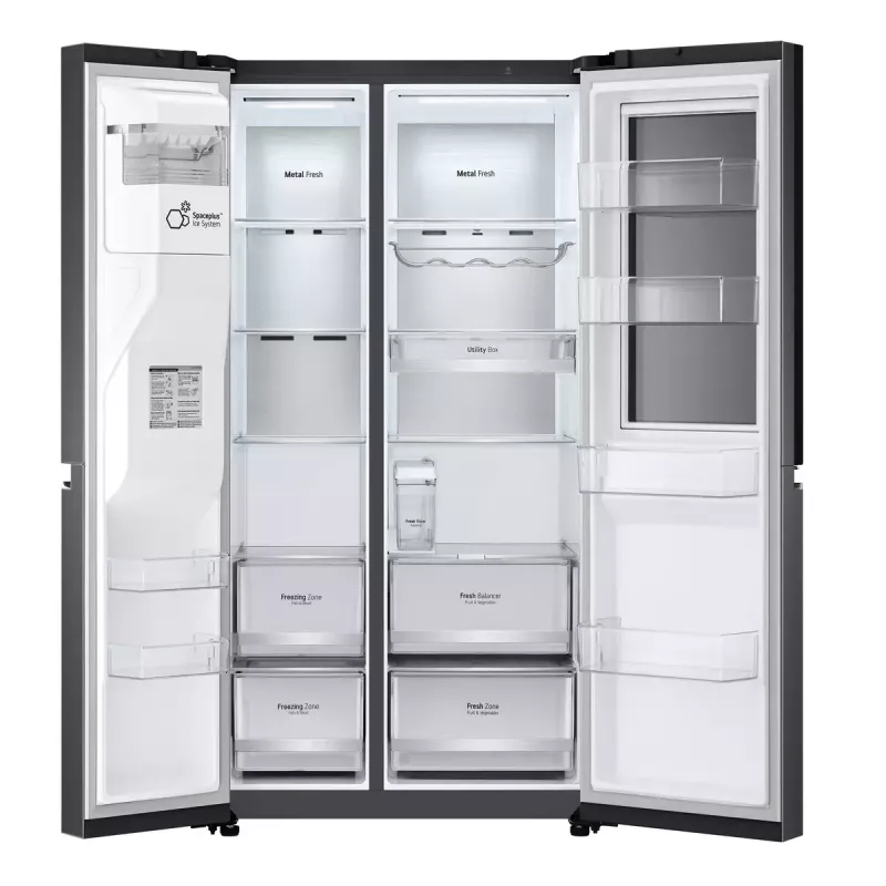 LG InstaView ThinQ GSXV91MCAE Amerikietiškas šaldytuvas su šaldikliu 635 L