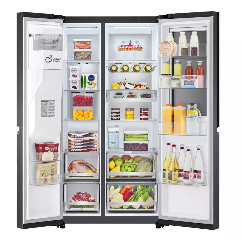 LG InstaView ThinQ GSXV91MCAE Amerikietiškas šaldytuvas su šaldikliu 635 L