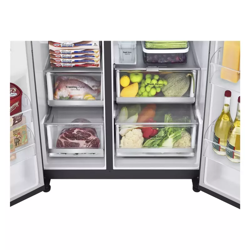 LG InstaView ThinQ GSXV91MCAE Amerikietiškas šaldytuvas su šaldikliu 635 L