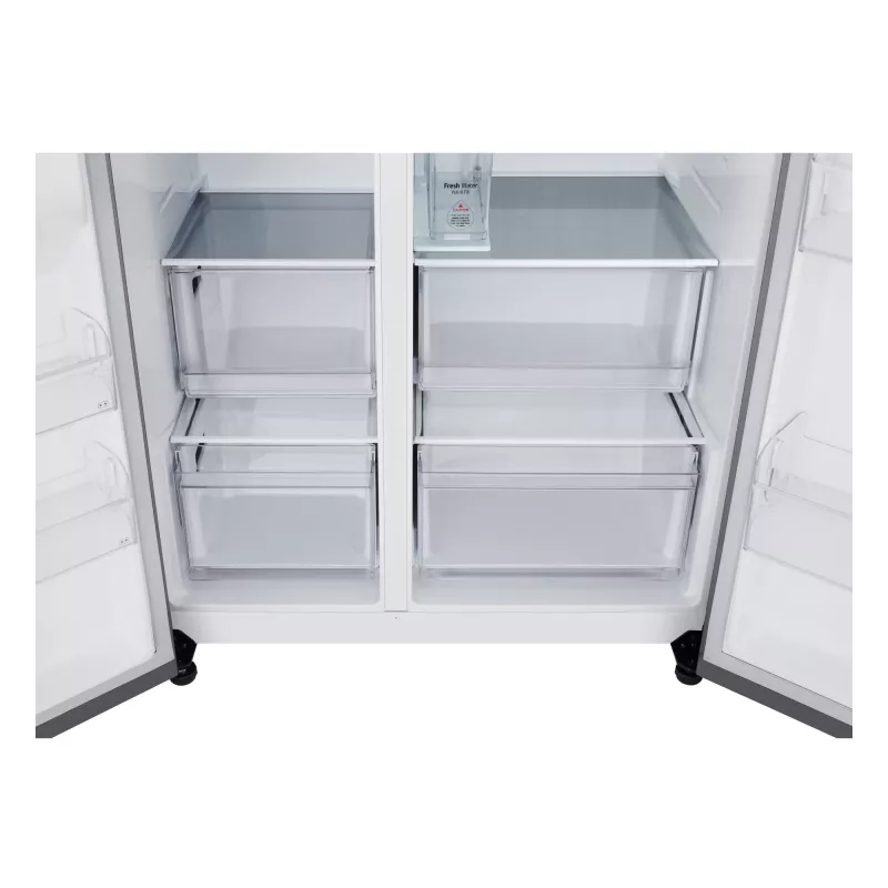 Šaldytuvas su šaldikliu LG GSLC41PYPE, 641 L bendras, šaldytuvas 420 L / šaldiklis 221 L, laisvai pastatomas, sidabrinis
