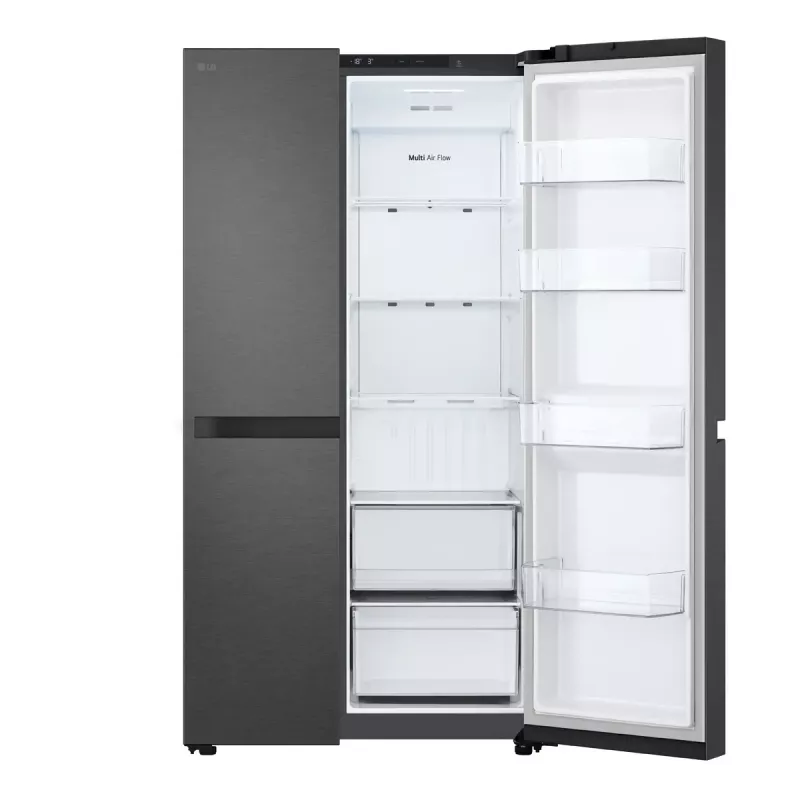 LG GSBC40EPPE šaldytuvas šalia šaldiklio, laisvai pastatomas, 664 L, juodas