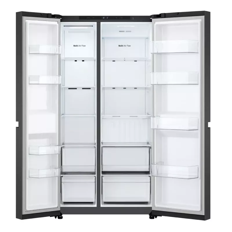 LG GSBC40EPPE šaldytuvas šalia šaldiklio, laisvai pastatomas, 664 L, juodas