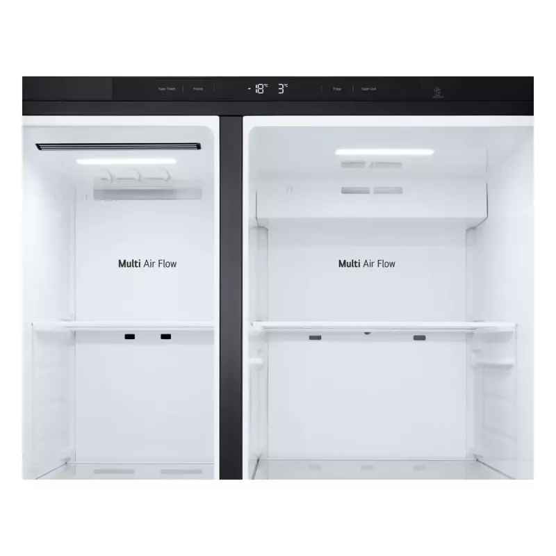 LG GSBC40EPPE šaldytuvas šalia šaldiklio, laisvai pastatomas, 664 L, juodas