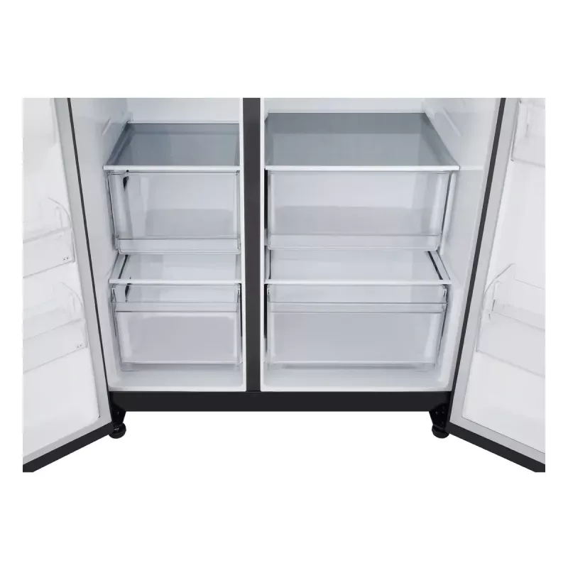 LG GSBC40EPPE šaldytuvas šalia šaldiklio, laisvai pastatomas, 664 L, juodas