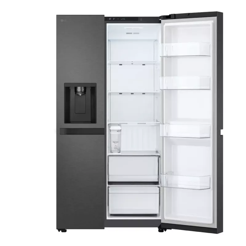Šaldytuvas LG GSLC41EPPE šaldiklis šone, laisvai pastatomas, 641 L, juodas
