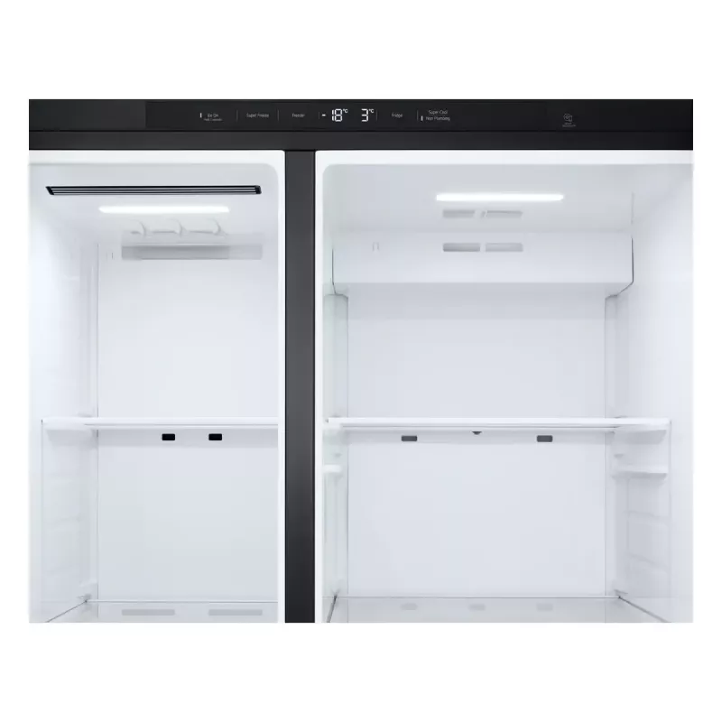 Šaldytuvas LG GSLC41EPPE šaldiklis šone, laisvai pastatomas, 641 L, juodas
