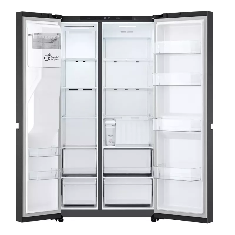 Šaldytuvas LG GSLC41EPPE šaldiklis šone, laisvai pastatomas, 641 L, juodas