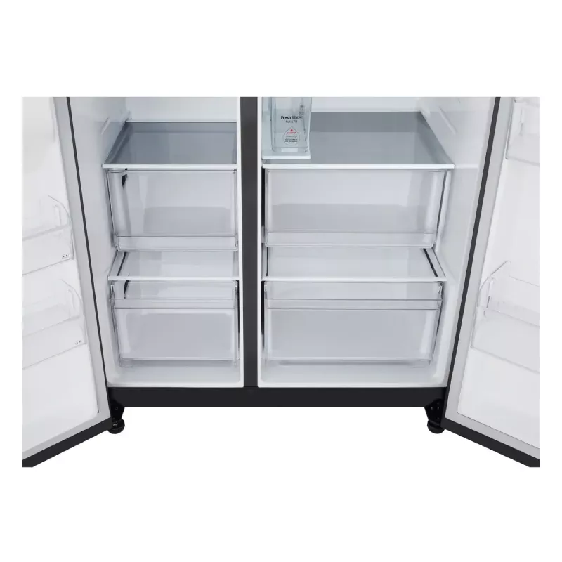 Šaldytuvas LG GSLC41EPPE šaldiklis šone, laisvai pastatomas, 641 L, juodas